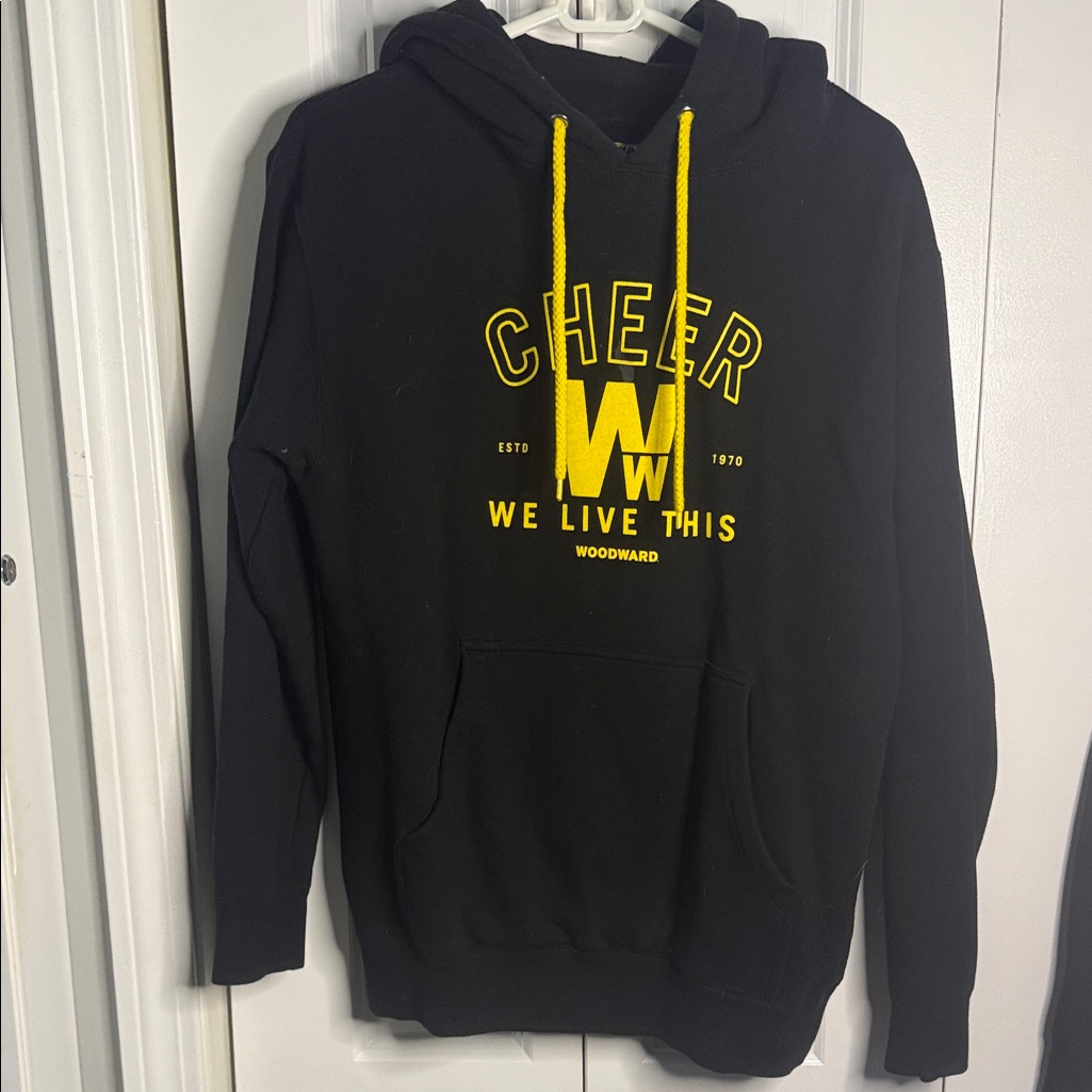Woodward Heavyweight Black Hoodie With Yellow Accents